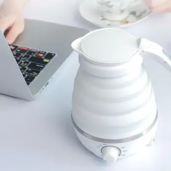 

0.75L Electric Kettle Silicone Foldable Portable Travel Boiler Home Voltage Adjustable Appliances Water Camping Electric E7W7