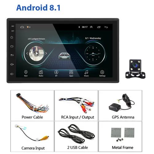 Camecho 2din " Android 8,1 Автомобильный мультимедийный плеер gps WiFi стерео для Volkswagen Nissan Toyota hyundai Polo 2 Din Авторадио - Цвет: With 4 LED Camera
