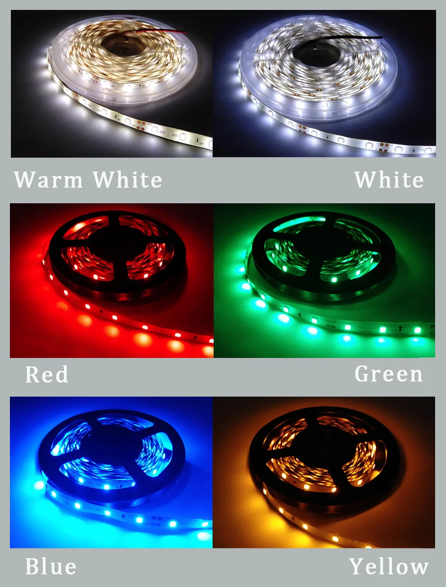 5M Led Strip 5050 2835 Rgb Tape 12v Waterproof White Light For Room Decoration Kitchen Garland Ribbon Outdoor Lighting Cabinet 5M Led Strip 5050 2835 Rgb Tape 12v Waterproof White Light For Room Decoration Kitchen Garland Ribbon Outdoor Lighting Cabinet