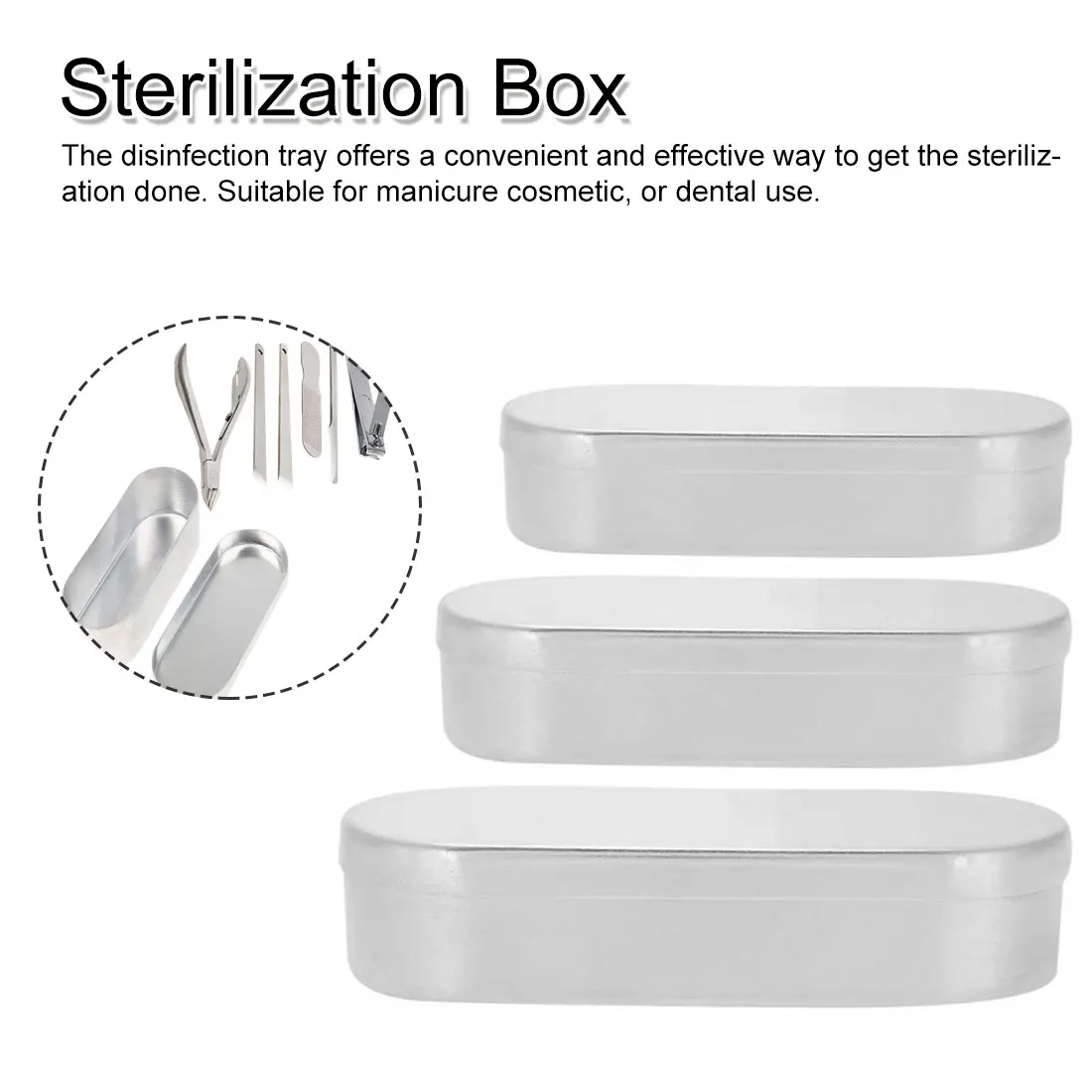

Manicure Sterilizer Sterilizer Box Dental Nail Tool Tray Container Resistant High Temperature Sterilizer
