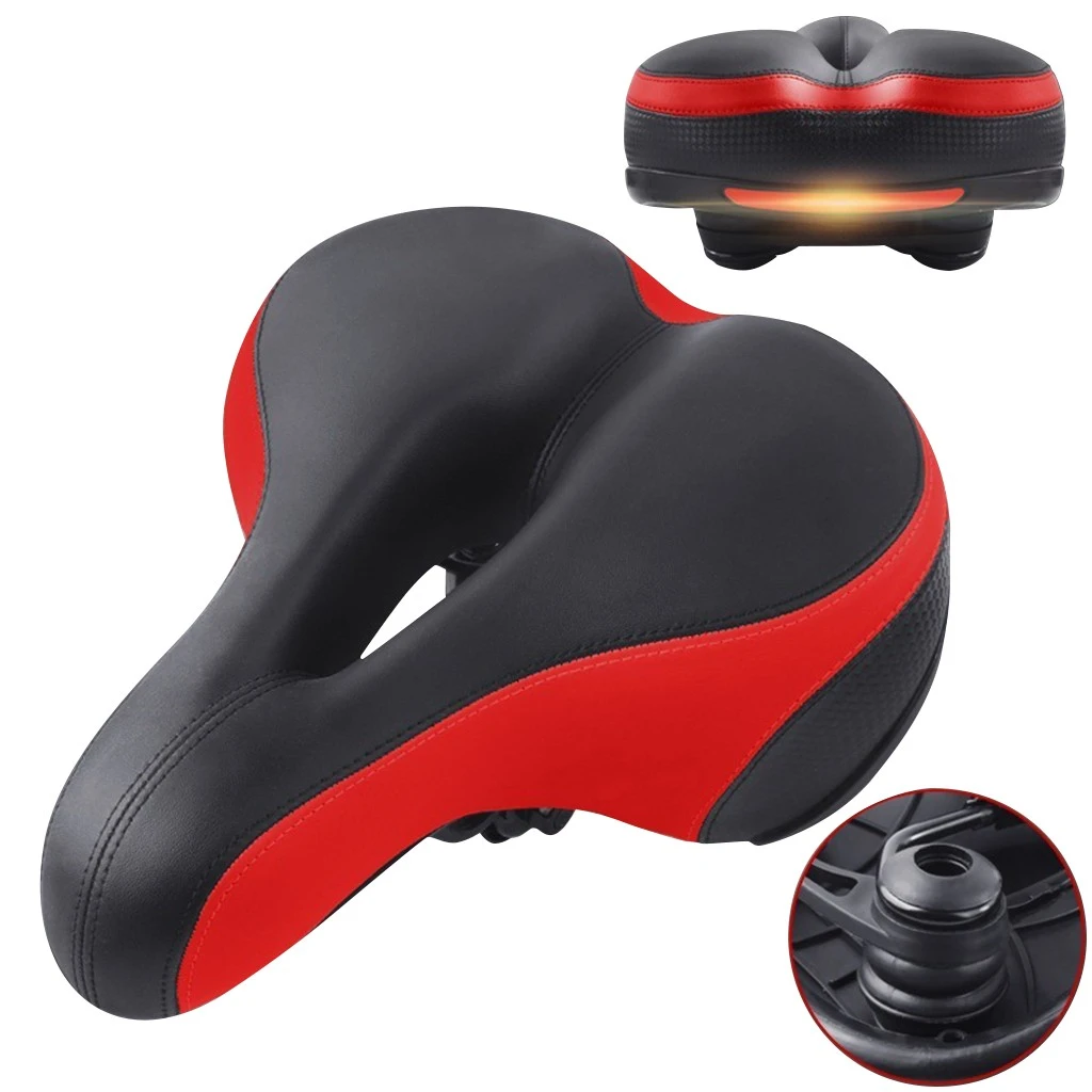 Fietszadel Met Achterlicht Reflector Fiets Zadel Met Achterlicht Dikker  Verbreden Mtb Fiets Zadels Soft Hollow Fietsen Zadel Nieuwe|Bicycle Saddle|  - AliExpress