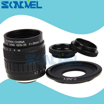 

35mm F1.7 CCTV TV Movie lens+C Mount+Macro ring for Sony E Mount Nex-5T Nex-F3 Nex-6 Nex-7 Nex-5R A6300 A6100 A6500 A5100