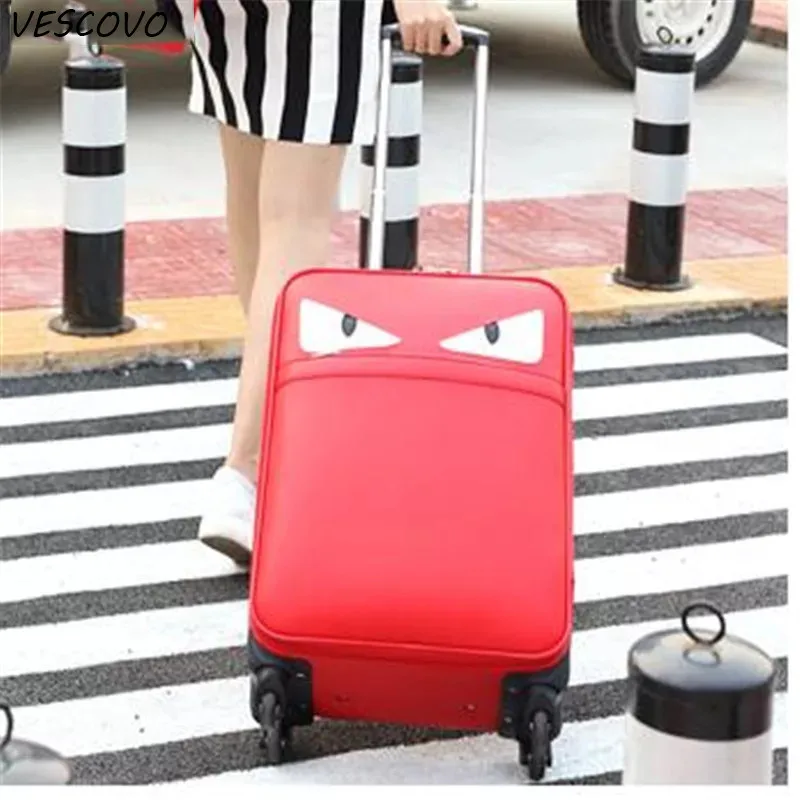 VESCOVO 1" 20" 24 дюймов персональный Монстр комплект багажных сумок на колесиках высокой емкости PU кожа тележка Дорожный чемодан Спиннер на колесах