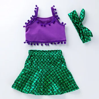 

Baby Summer Clothes Baby Girls Clothes Toddler Girl Clothing Set Skirt Set Baby Cosplay Costume Mermaid Suit Tutu Dress Outfits