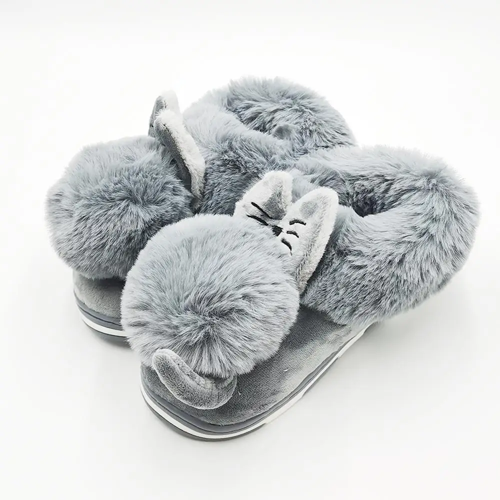 Зимние ботинки для девочек зимние теплые модные ботинки shoes из хлопка с мягкой подошвой - Цвет: Серый