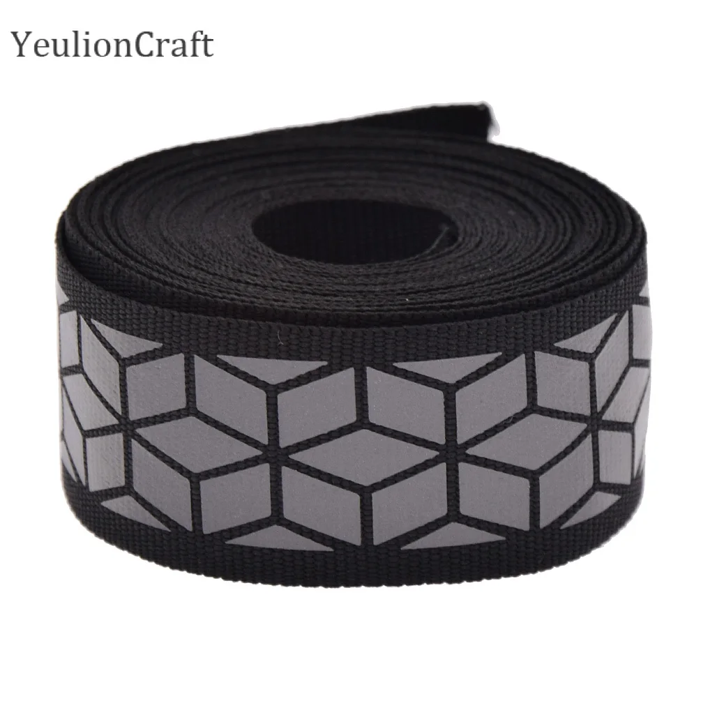 YeulionCraft 2,7x500 см голографическая Переливающаяся Светоотражающая Отделка лента эластичная лента для одежды DIY ручной работы швейные изделия - Цвет: Black