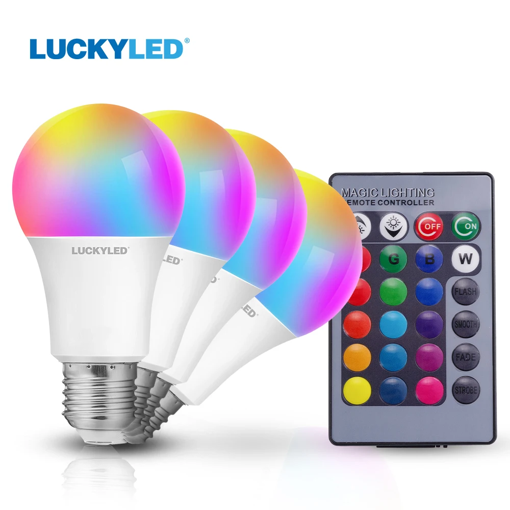 Умная светодиодная лампочка LUCKY 5 Вт 10 15 RGB светодиодный ная E27 переменный ток 85 265 в умный светильник с