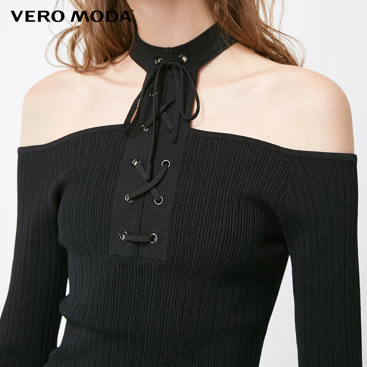 Vero Moda женская с открытыми плечами спереди на шнуровке облегающая трикотажная | 319124502