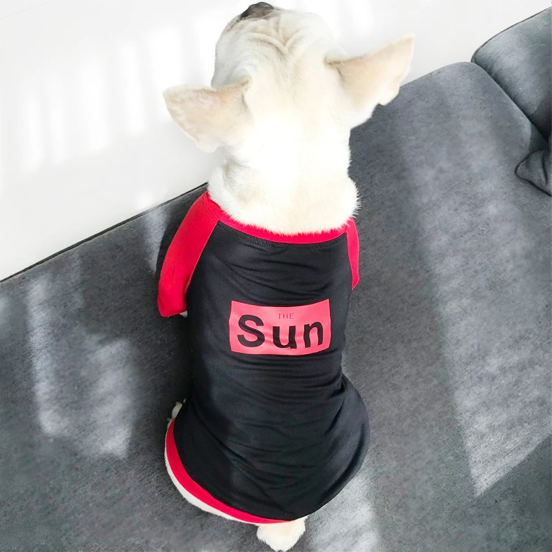 

The Sun Odale Print Clothes French Bulldog Elastic Dogs Pug Costume Small Breeds Size Chihuahua Suit Puppy Chiwawa Thin Outfit