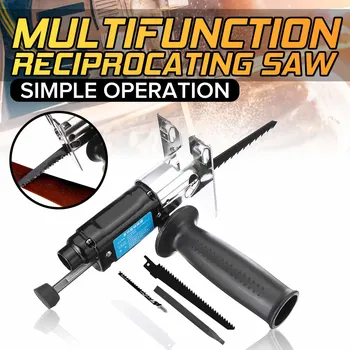 

Reciprocating Saw Attachment DIY Home Electric Drill Into Reciprocatin Jig Saw Metal Cutter For Wooden Cutting Metal File Drills