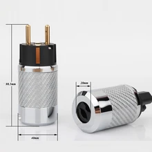

Hi-End Carbon Fiber Gold Plated With gasket European standard AC Power Plug IEC Female Plug DIY Mains Power cable Adapter