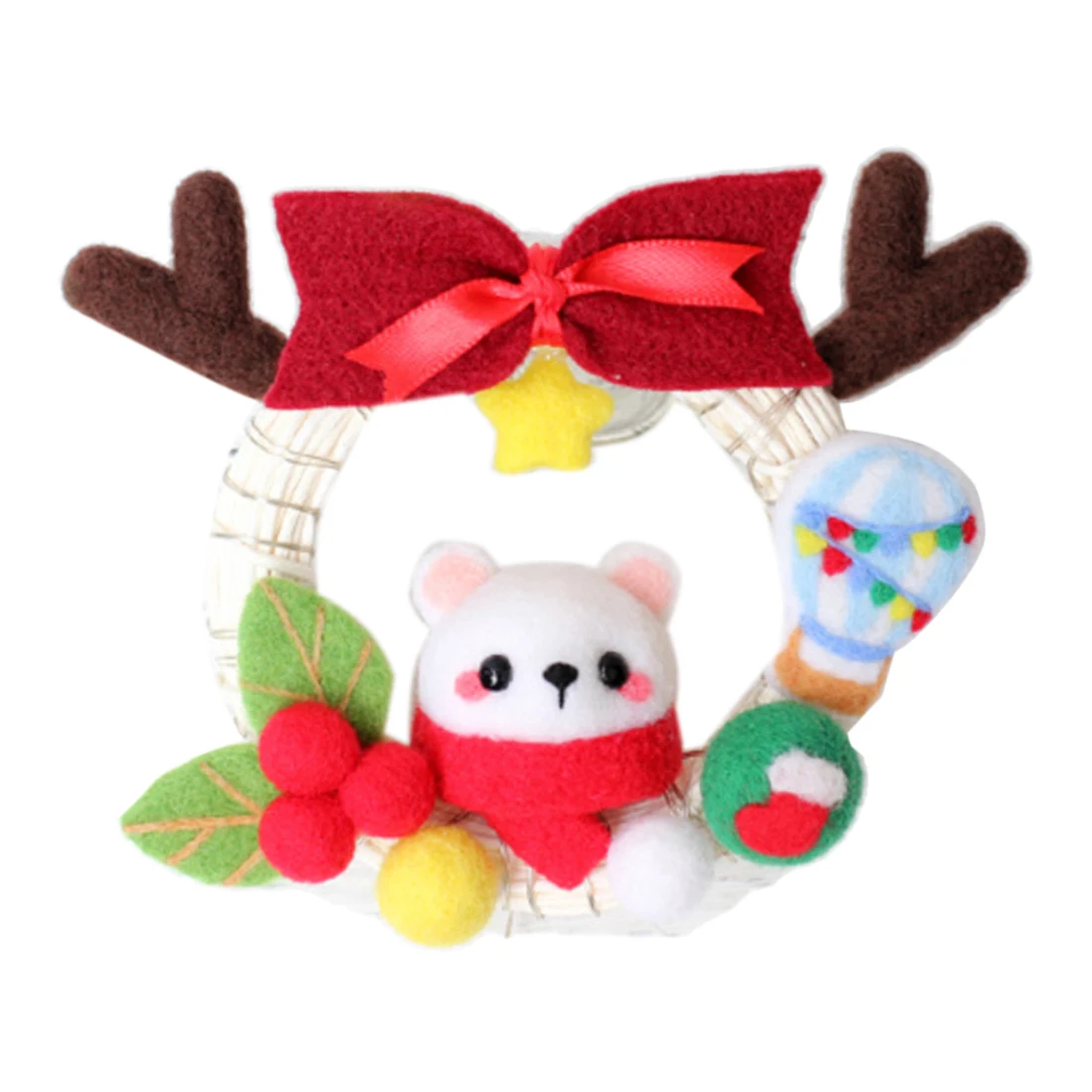 Новая игла DIY Набор для валяния шерстяной ковер набор для крючков ручной работы шерстяной подарок с иглой-Санта Клаус+ ротанговое кольцо+ светильник