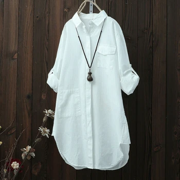 

Women Turn-Down Collar Long Sleeve Blouse Woman Plus Size Casual Solid Color Tops Ladies Fashion Shirt 2019 Streetwear