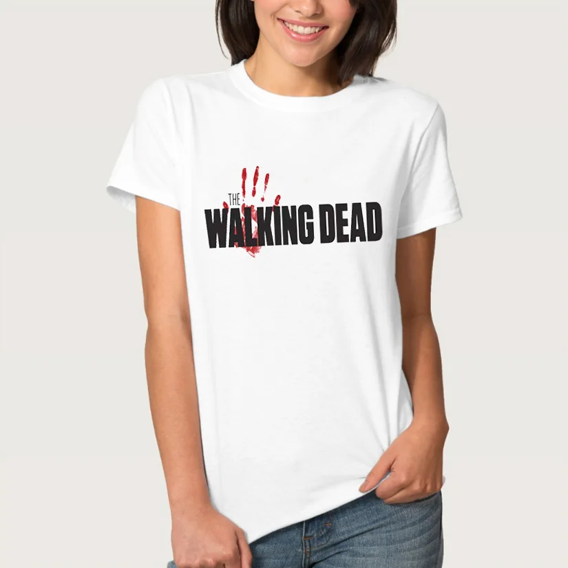 Walking Dead Letter Print T Shirt Women Short Sleeve O Neck Loose Tshirt Summer Fashion Women Tee Shirt Tops