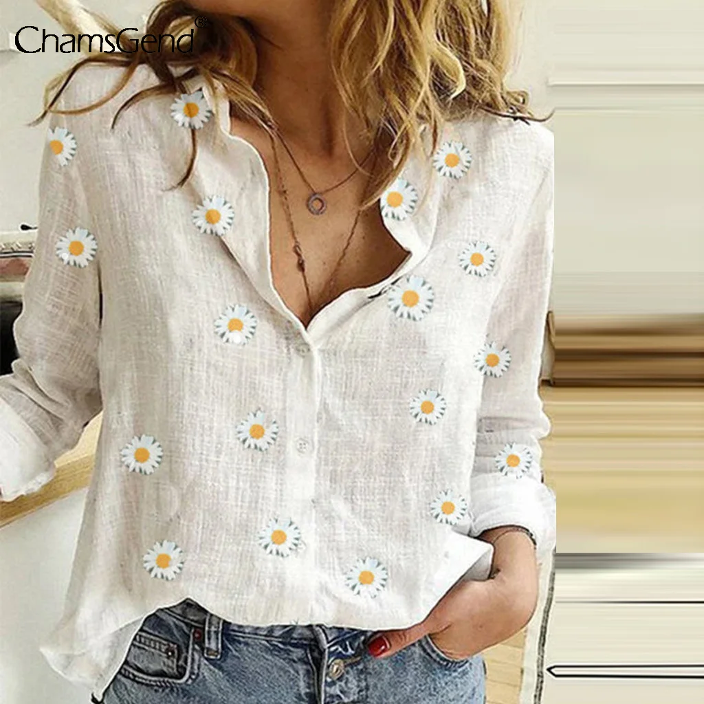 

Spring Summer Cotton Linen Retro V-neck Long Sleeve 2020 New Loose Leisure Button 4 Color Women Tops July 17th