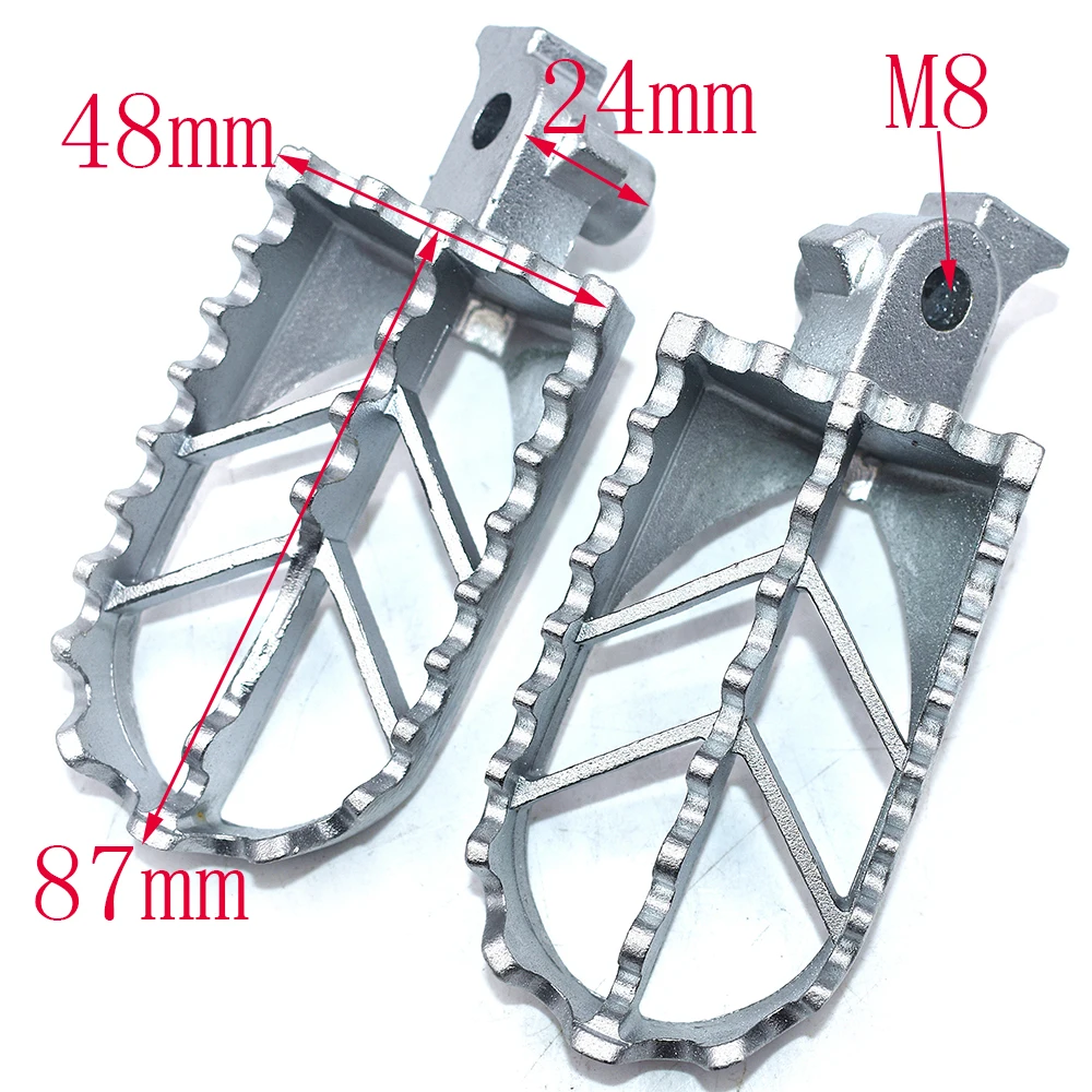 Motorcycle Footrests Motorcycle Accessories Stainless Steel Motorcycle Footpegs Foot Pegs Rest For Pit Dirt Motor Bike Pitster Pro XR50 CRF50 CRF70 SSR Thumpstar Motocross