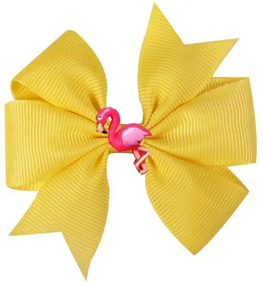 NEW 36 COLORS pinwheel Hair Bows 3.5'' flamingo baby Girls bow Clips Toddler Hair Accessories Grosgrain Dovetail Hairpin 36pcs/ - Цвет: color 27