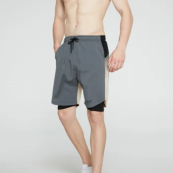 

Bodybuilding Shorts Men Summer Workout Male Double layer Basketball shorts Quick Dry Sportswear Jogger Beach Short Pants