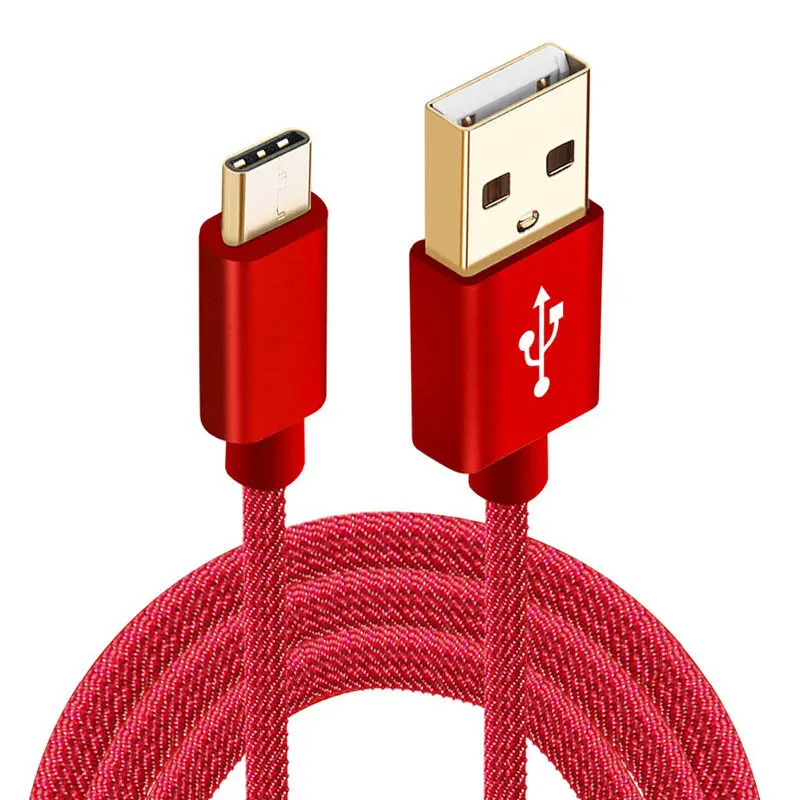 USB 3,1 type C кабель для samsung Galaxy Note 9 8 S10 9 Plus для huawei P30 20 Pro Телефон зарядное устройство кабель для передачи данных автомобильный зарядный кабель - Цвет: Красный