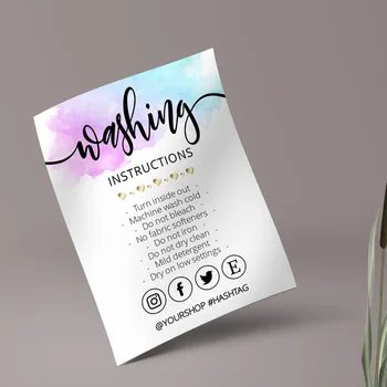 

Personalize Clothing Care, Modern Washing Instructions,Modern Washing Instructions, Modern Care Cards , Tshirt Care Cards