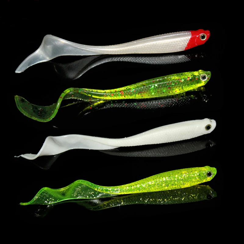

5Pcs/lot Luminous Curly T Tail Jigging Silicone Soft Grub Lures Bait Fishing Lure Swimbait Fishing Tackle Accessories 12cm