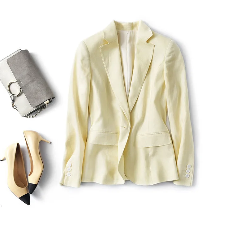 

Micro for Europe And America WOMEN'S Dress Five-Color Commuting Able Elegant Combing Linen Handmade Quilted Small Suit Coat Wome