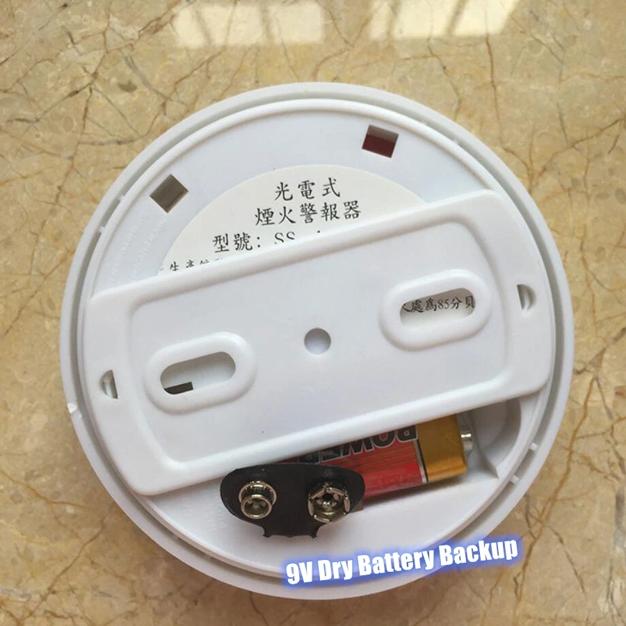 China Shenzhen 9V Battery Operated Sensitive Smoke Sensor Fire Smoke Detector Alarm Wireless RF433Mhz 2262 1527 Smoke Detector