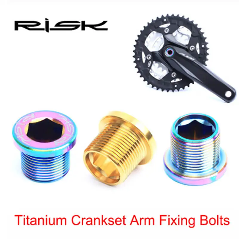Crank Arm Fixing Bolt Bicycle Crank Arm Crankset Bottom Bracket M15*19mm Titanium Bicycle Bike BB Axis Screws 