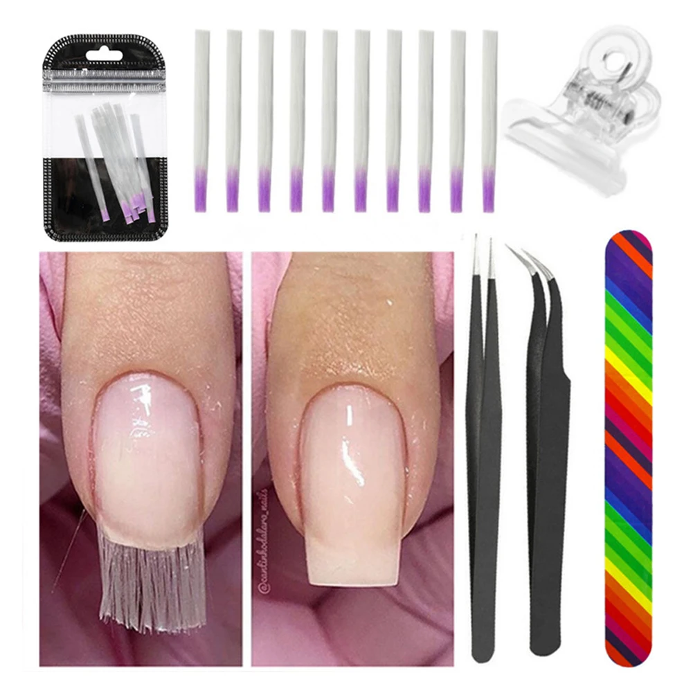 Quick Building Varnish Salon Nail Art Finger Shaping Clip Jelly Fiberglass Manicure Extension Gel Kit Tool DIY Professional