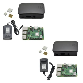 

4 in 1 for Raspberry Pi 3 Model B+(Plus) with Abs Case ,Heatsinks+ 5V 3A Power Adapter for Raspberry Pi 3B