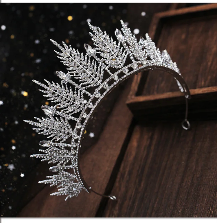 Vintage Crown Wedding Hair Accessories Big Tiara Wedding Crowns And Tiaras Princess Diadem Women Hair Jewelry