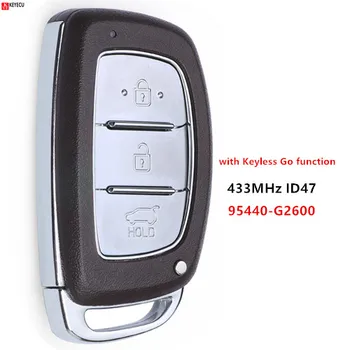 

Keyecu Smart Keyless Go Remote Control Car Key With 3 Buttons 433.92MHz ID47 Chip - FOB for Hyundai Ioniq 2019, P/N: 95440-G2600