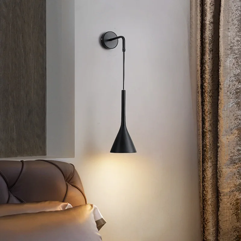 Lampada Da Parete Moderna A Braccio - Design Industriale Nero, Dimensioni 14x27cm, Attacco E27, Per Camera Letto, Soggiorno, Corridoio (Lampadina Esclusa)
