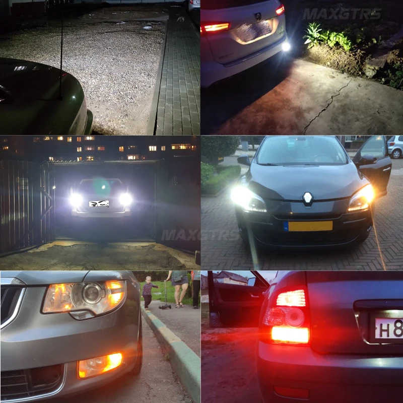 MAXGTRS LED ڵ  1157  ȣ 극ũ   DRL Ʈ 3030, BAY15D LED, 2x P21/5W, 18 LED smd ο , 6000K ȭƮ