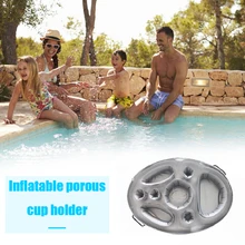 Inflatable Float Beer Table Bar Tray Beach Cool Swimming Pool Ring Accessories Inflatable Circle Pool Bar Coasters Party Decor