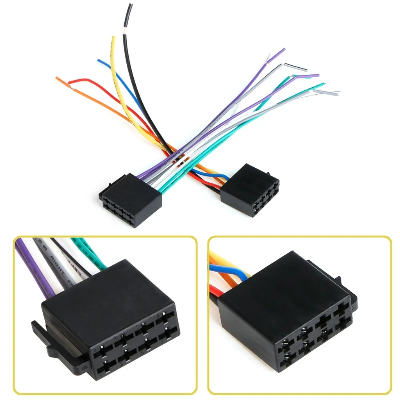 Universal Wiring Harness Connector Stereo Radio Plug Lead Wire Adaptor Compatible for A4 A6 A8 Car Audio-Interface Cable