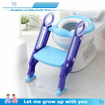 

2019 New Baby Potty Training Seat Children's Potty Baby Toilet Seat With Adjustable Ladder Infant Toilet Training Folding Seat