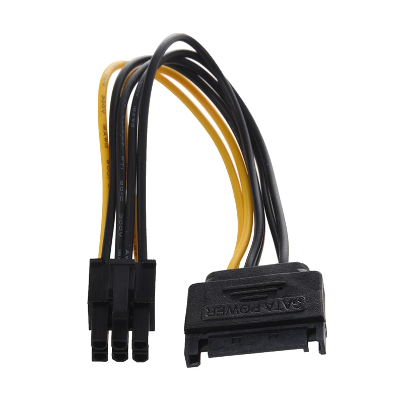PC SATA 15 контактов папа к ATX 6 Pin женский кабель питания конвертер 7,9"