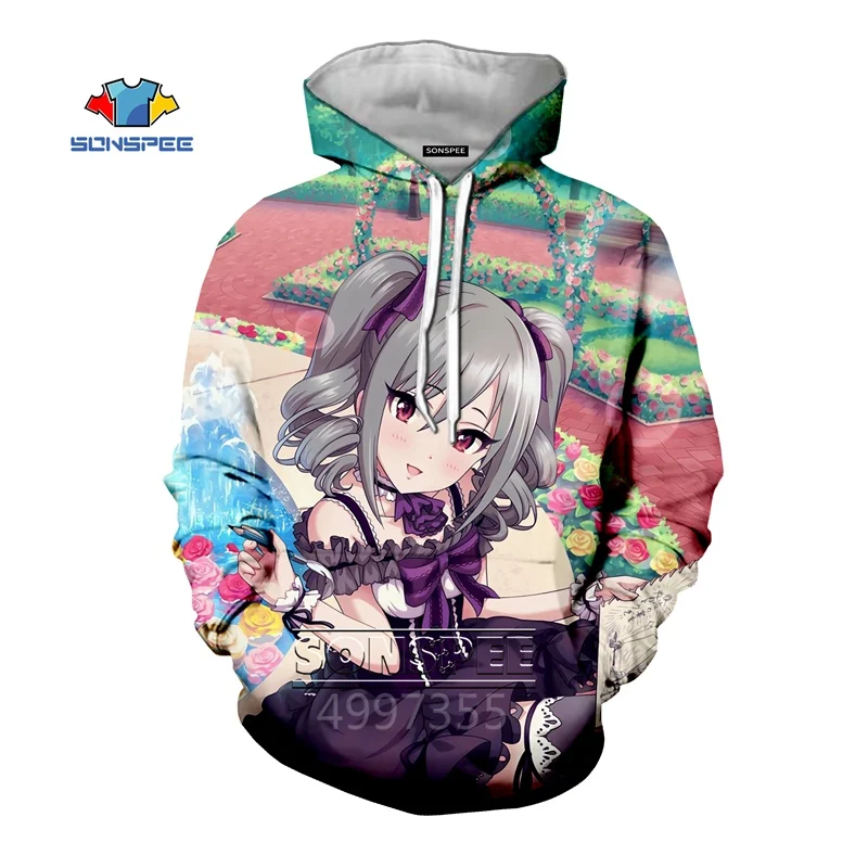 SONSPEE Boys girls teens 3D Printed hoodie cosplay Sweatshirt Long sleeve Idol Master Cinderella Girl Harajuku kids clothes C203