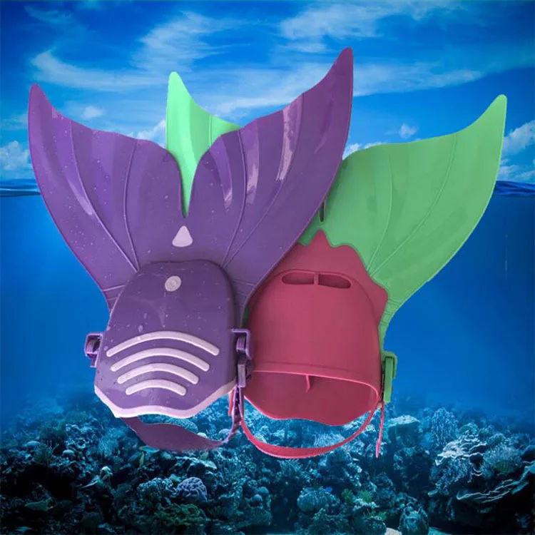 

New Style Mermaid One-piece Swim Fins Kids Swimming Flippers Monolithic Swim Fins Tail of Swim Fins