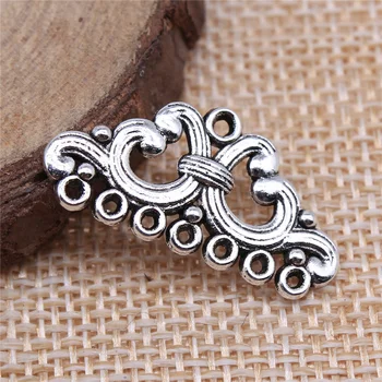 

Wecharms 50pcs 14x250mm Charms Earring Connector Antique Silver Color Charms For Jewelry Making DIY Jewelry Accessories