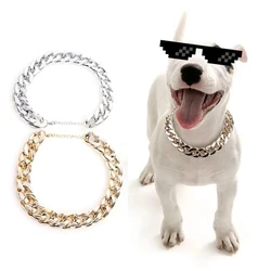 Collier en métal pour animaux de compagnie, chaîne en or pour chien Bully, accessoire de photographie, bijoux 