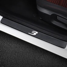 4 шт. авто дверь пороговая пластина вход наклейки на педаль для Mazda 3 углеродного волокна Анти-Царапины протектор автомобильные принадлежности для тюнинга