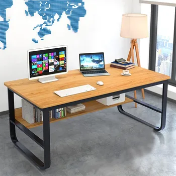 

Simple home office desk student writing desk desk modern economic computer desk 120x60x73cm, pinewood color modern economic U