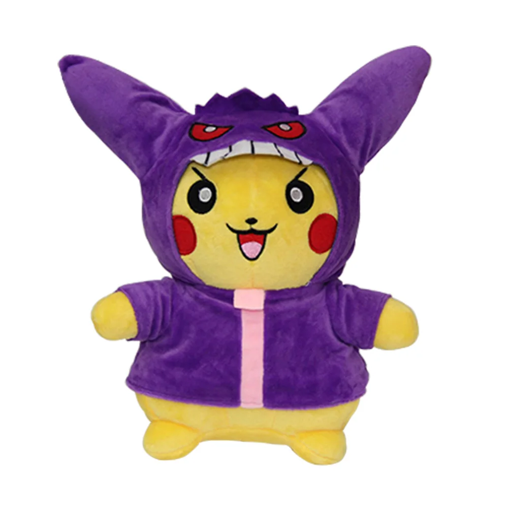 30 см аниме животные Пикачу Косплей Eevee плюшевые игрушки Gengar мягкие куклы Eevee с плащом Cos ребенок Пикачу Espeon Jolteon Игрушка Дети