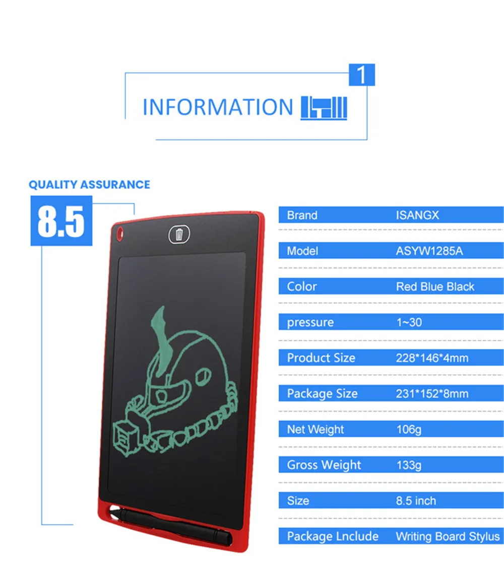 Игрушки для рисования 8,5 дюймов lcd доска для рисования толстый почерк граффити электронный блокнот для письма портативная Умная Ручка раскраска для детей
