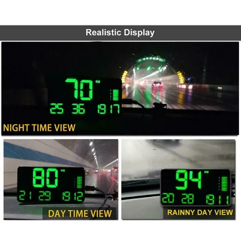 

Black HUD Speedometer Accessories DC5V Kit C90 Universal Car GPS Digital