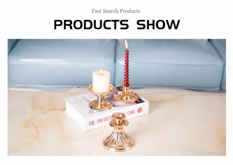 Candle Holder Gold Iron Candlestick Tray European Romantic Candle Stand Home Festival Wedding Christmas Decor