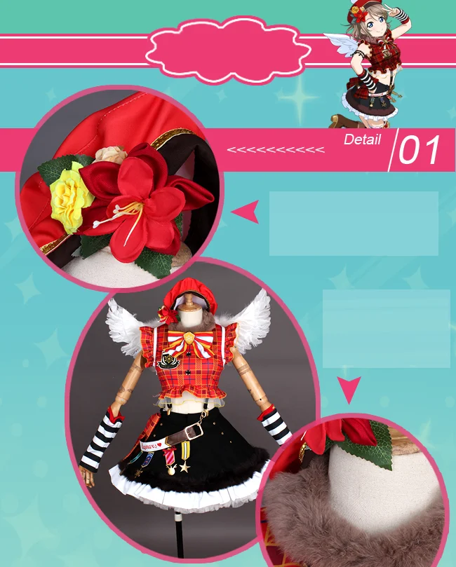 Индивидуальный размер Lovelive Sunshine Aqours Рождественский хор Watanabe You Косплей Костюм Платье Лолиты униот аниме одежда наряды COS