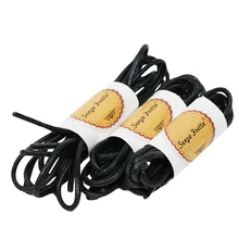 Черные круглые Вощеные кружевные тонкие Вощеные веревки Водонепроницаемые кожаные шнурки для обуви